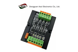 AOSI Hot Sale PLC IO Relay Module 4 Channel NPN PNP Output Board with Optocoupler Isolation for Automation and Control