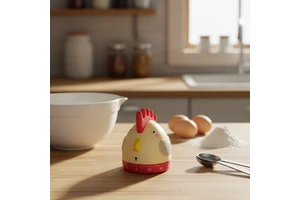 60 Minute Countdown Rooster Timer with Rubber Finishing Mechanical Kitchen Timer Plastic ABS Eco-Friendly