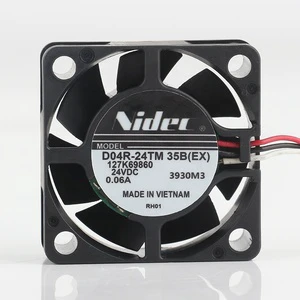 New Nidec 5V 12V 48V DC 24V 0.06A AC EC 4015 40X40X15MM 4CM Silent Chassis Printer Inverter Three Wire D04R-24TM 35B Cooling Fan
