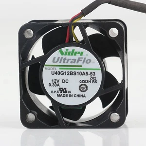 Nidec 5V 24V 48V DC 12V 0.30A AC EC 4020 40X40X20MM 4CM Three-wire Double Ball Bearing Power Supply U40G12BS10A5-53 Cooling Fan