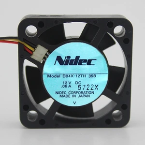 Nidec D04X-12TH 35B 40x40x10mm 4010 12V DC 0.06A 4cm Ball Bearing Wire Leads Inverter Silent Mini Axial Cooling Fan