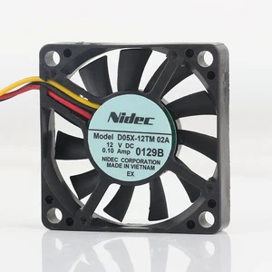 New Original Nidec 5V 24V 48V DC12V 0.10A AC EC 5010 50X50X10MM 5CM Silent Inverter Ball Bearings Two-wire D05X-12TS Cooling Fan