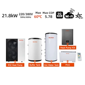 HVAC Complete Sets 1 Phase 3Phase R32 Monoblock Heat Pump with Buffer Tank Living Hot Water Storage Tank and Fan Coil Unit