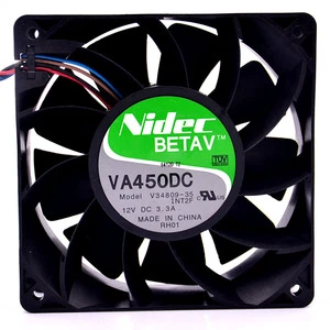 NIDEC VA450DC V34809-35 DC12V 3.3A 120*120*38MM 12CM 4500RPM Original Brand-new 4-pin PWM Large air Volume Cooling Fan