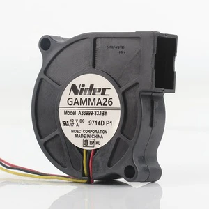 New Original Nidec 5V 24V 48V DC 12V 0.17A AC EC 5015 50X50X15MM 5CM Blower Turbine Server Three-wire A33999-33JBY Cooling Fan