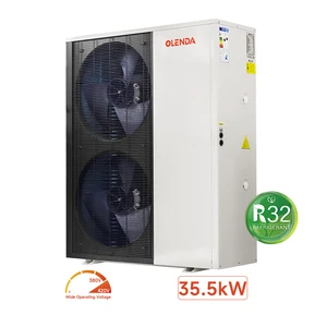 Waermepumpe Hersteller R32 35.5kW Commercial Air Source Heat Pump 380V EVI DC Inverter 3 Phase A+++ Outdoor Hotel