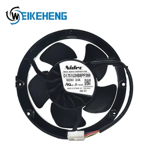 Original Nidec DC 24V 3.4A AC12V 48V 17251 172x172x51 D1751U24B8PP366 ABB ACS880 Inverter Ball Bearing Axial Exhaust Cabinet Fan