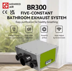 Menred BR300 Intelligent Bathroom Ventilation Fan Ultra Quiet 28dB Energy Saving Nidec DC Motor Exhaust Fan with Built-in Sensor