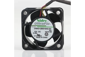Nidec 5V 24V 48V DC 12V 0.30A AC EC 4020 40X40X20MM 4CM Three-wire Double Ball Bearing Power Supply U40G12BS10A5-53 Cooling Fan