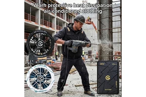 Outdoor Work Air Conditioned Vest with 2 Fans Japanese Popular Brushless NIDEC Motor Waterproof UV Protection with Safety Hook