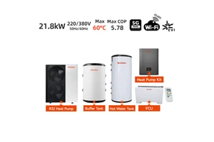 HVAC Complete Sets 1 Phase 3Phase R32 Monoblock Heat Pump with Buffer Tank Living Hot Water Storage Tank and Fan Coil Unit
