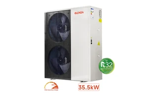 Waermepumpe Hersteller R32 35.5kW Commercial Air Source Heat Pump 380V EVI DC Inverter 3 Phase A+++ Outdoor Hotel