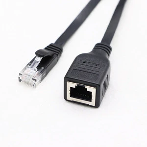 Ethernet Extension Cables Flat LAN Extended Cable Network Patch Cord Male to Female for Router Modem Smart TV PC Computer Laptop