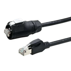 Shielded Automation Technology Flex Industrial Plug Metal LP16 90 Degree RJ45 Male Waterproof Network Patch Cord Cable