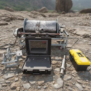 300m Underground Water Well Camera for Pipe Inspection 73mm Panoramic Electric Standard Model Cable Routing 1 Year IP68