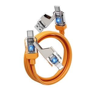Liquid Silicone Multi Port Fast Charging Cable 100W USB a to Type C Data Wire for Smart Devices Bulk Wholesale