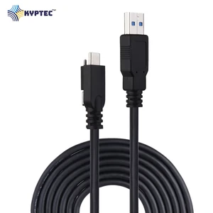 Machine Vision USB 3.0 Cable A Male to Type C Male with Screw Lock Connector for Industrial Camera High Speed Data