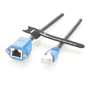 10P10C RJ50 Ethernet SFTP Extension Cable, RJ48 Network Screw-locking Panel Mount Female to Male Cable, 10Mbps,100Mbps,1Gbps