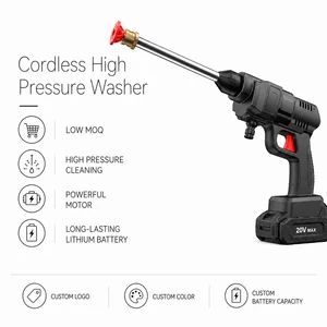 Professional Portable Brushless Motor High Pressure Gun 20V Wireless Electric Pressure Washer 145 PSI Variable Flow 1.4mm Nozzle