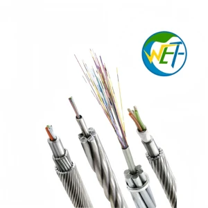 Outdoor OPGW Cable 12/24/48/96/144 Core Fiber Optic Communication Cable Aerial Ground Wire Composite 36kV Rated Stainless Steel
