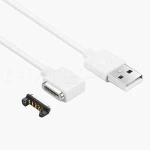 HYTEPRO M501W Right Angle 4 Pin Magnetic Pogo Connector Cable for Industrial IoT & Portable Electronics Applications