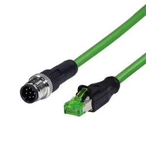 IP68 M12 to RJ45 Cable, Code X M12 Connector, 8-Pin to RJ45 Adapter, Cat6 Ethernet Cable for Industrial Cameras, 1-Meter Length