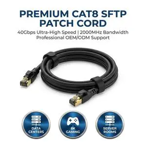 Custom Length 1m/5m/10m/50m/100m Rj45 Network Cable Cat5e/cat6/cat6a/cat7/cat8 Utp Ftp Sftp Cat 8 Rj45 Ethernet Cable Patch Cord