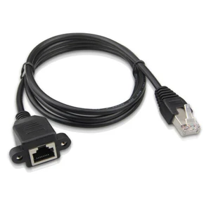 Cat6 Extension Cable RJ45 Male to Female Screw Panel Mount Ethernet LAN Network Extension Cate6 Cables 30cm 60cm 100cm