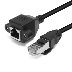0.3m to 5m RJ45 Male to Female Screw Ethernet LAN Network Extension Cable Cord (0.3m/0.5m/0.6m/1m/1.5m/2m/3m/5m Etc.)