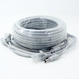 Two-in-one Cable CCTV Extension Ethernet Cable RJ45 + DC 12V Power CCTV NVR