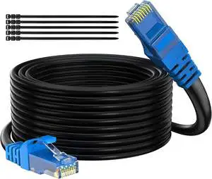 High Quality Cat 6 Outdoor Waterproof Ethernet Cable Heavy Duty Internet Cable Support POE Cat6 Network Cable RJ45 Patch Cord