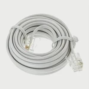 30M/25M/20M/18M/15M/12M/10M/9M/7.7M/6M/3M/2M/1M RJ11 Male To Male Plug Modular Phone Internet Telephone Extension Cable