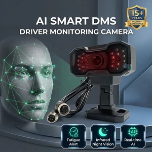 AI DMS Driver Monitoring Camera Fatigue Warning Distraction Detection IR Night Vision for Truck Bus Fleet Safety Active Alert