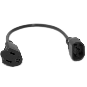 C14 to NEMA 5-15R 18AWG Power Extension Cord SJT Wire Type KC Male End for Computer Network Equipment AC Outlet Extension Cable