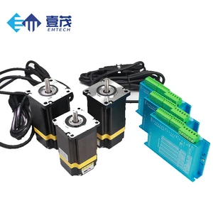 EMTECH 60mm Series Hybrid NEMA 24 Stepper Servo Motor Control Set Driver CNC Kit DC48V 2.8-4.8Nm Torque CE Certified