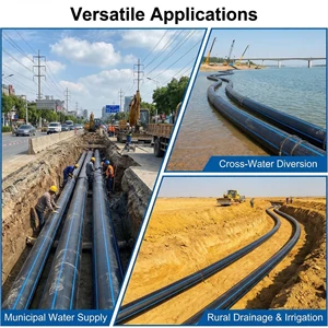 HDPE High Pressure Irrigation Pipe 2 Inch 40mm Flexible Coil Roll Anti-Corrosion Agriculture Use