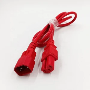 Customized Red IEC C14 to C15 AC Power Cord H05VV-F 3*1.5mm² Wire 10A 250V CE Certificated