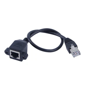 Cat5e Cat6 RJ45 Male to Female Panel Mount RJ45 Ethernet Extension Cable