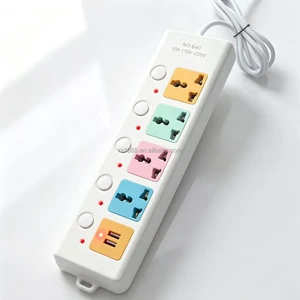 Wholesale Power Strip Universal Extension Socket With Independent Switch Dual USB Port Multi Plug Extension Cord