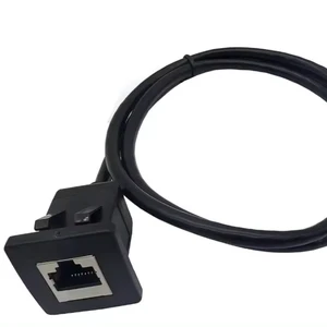 RJ45 Male to Female Shielded Ethernet Network Panel Mount Extension Cable for Car, Boat and Home Wall 1M/3Ft Panel Mount Design