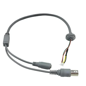 Factory Custom BNC Connector PVC Insulation Tinned Copper Conductor 30V 500mm 28AWG Gray Wiring Harness CCTV Analog Video Power