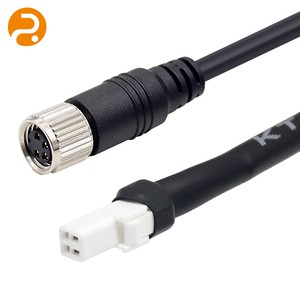 Custom Industrial M12 Aluminum Insulation 2 Cores PVC Jacket Connector Cable for Sensor and Camera Signal Power
