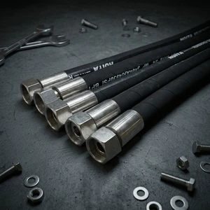 Hydraulic Hose 2SN 3 4 Inch Stainless Steel Fitting Component High Pressure Two Wire Braid Flexible Rubber Oil Supply Line