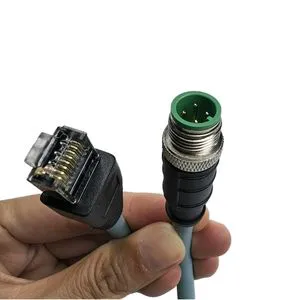 M12 D Coded 4 Pin RJ45 Profinet Ethernet Cable Assembly PVC High Flexibility Double Shielded Wire Harness Industrial Camera