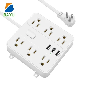 6FT Copper Aluminum Wall Mount Receptacle WaterProof Power Strip 6 AC Outlets IP67 Rated Surge Overload Protector Extension Cord