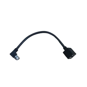 Right Angle RJ45 Male Female 0.25M Extension Cable CAT5e/CAT6 Network Internet Extender PVC Jacket FTP Shield Bare Copper