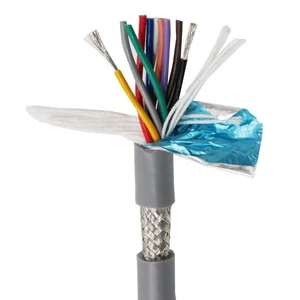 Gray Flexible Energy Chain Shielded Cable TRVVP 3 Cores; Oil-resistant Tensile-proof Multi-core Control signal Cable Tinned