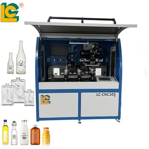 New Auto Full Servo Screen Printer for Round Bottle Flat Cup Oval Jar Can Tube High Precision UV Curing 3-Station Printing