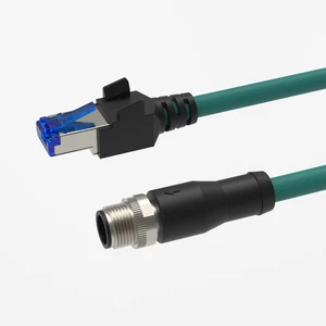 M12 Connector X Coded 8Pin Male to RJ45 Cat6 Ethernet High Flexible 8 Pin Machine Vision Industrial Camera Cable