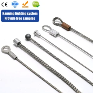 Custom Stainless Steel Wire Rope Assembly With Loop End Ceiling Hanging Kit For LED Panel Suspension Signage Display SafetyCable